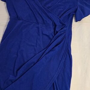 Elegant Blue Wrap Dress